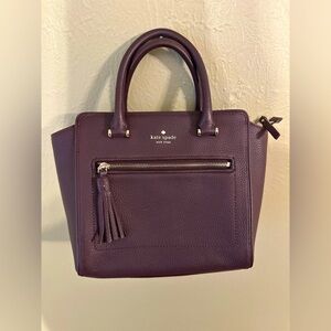 Kate Spade Laurel Way Reese Purple Leather Satchel